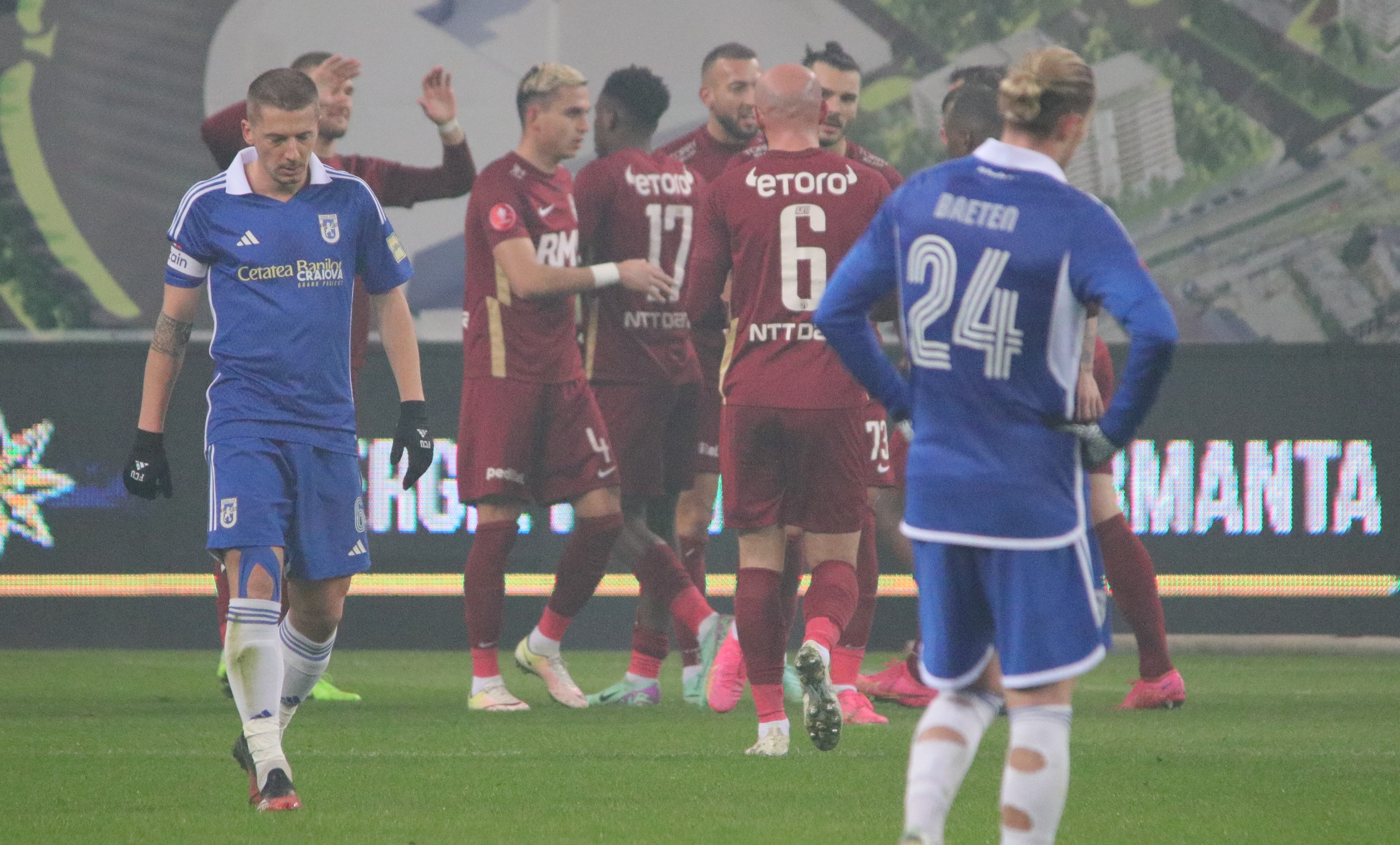 FCU Craiova - CFR Cluj 1-3. Echipa lui Adi Mutu se apropie la trei puncte de Rapid