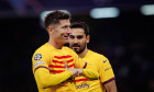 Robert Lewandowski celebrates after scoring goal during UEFA Champions League 23/24 game between SSC Napoli and FC Barce