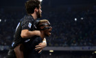 Naples, Italy. 08th Oct, 2023. Victor Osimhen of SSC Napoli celebrates with team mate Khvicha Kvaratskhelia after scoring the goal of 1-1 during the Serie A football match between SSC Napoli and ACF Fiorentina at Diego Armando Maradona stadium in Naples (
