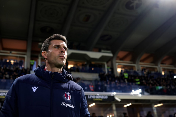 Bergamo, Italy, 3rd March 2024. Thiago Motta Head coach of Bologna FC looks on prior to kick off in the Serie A match at