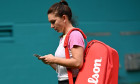 MIAMI GARDENS FL - MARCH 15: Simona Halep is seen on the practice court during the 2024 Miami Open at Hard Rock Stadium