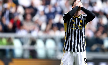 Juventus Fc vs Genoa Cfc Dusan Vlahovic of Juventus Fc looks dejected during the Serie A football match beetween Juventu