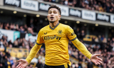 Wolverhampton, England, March 16th 2024: Joao Gomes (8 Wolves) encourages the fans support during the FA Cup football ma