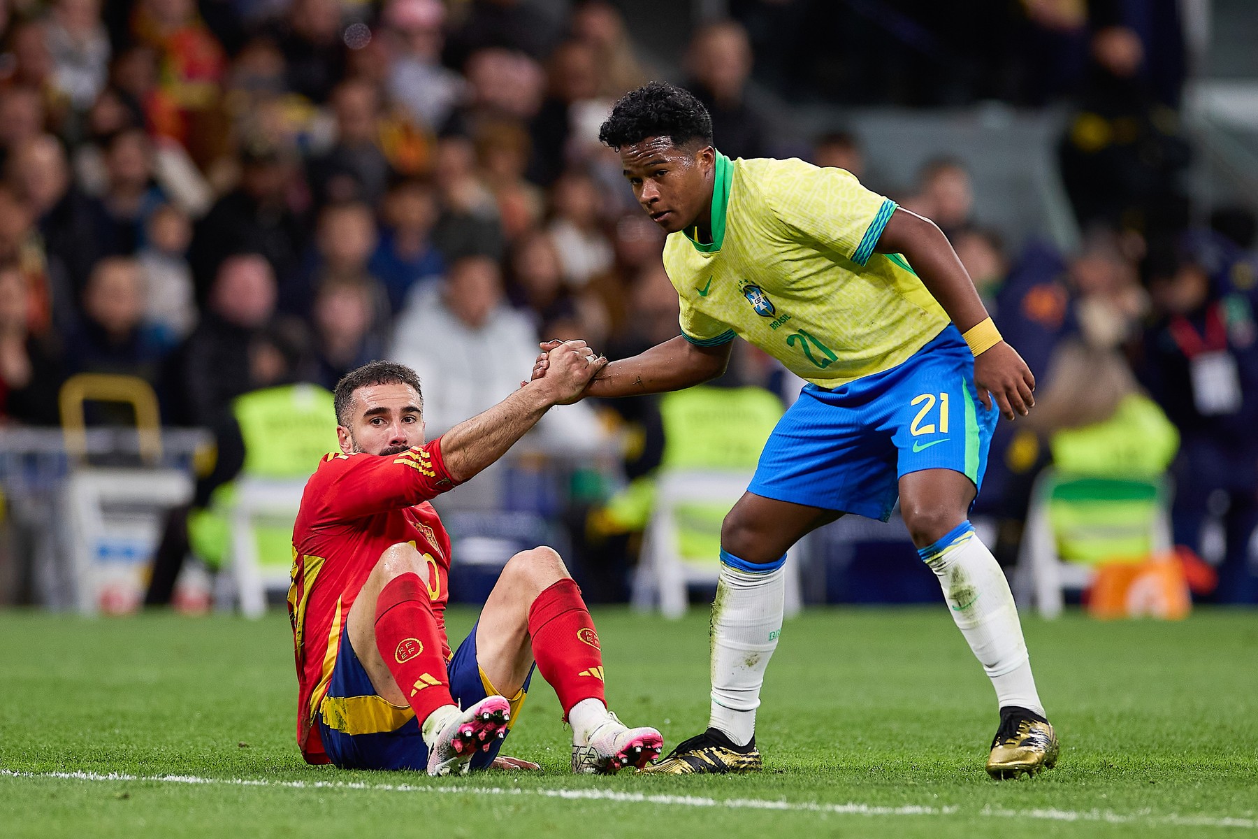 Spania - Brazilia 3-3, spectacol total pe Santiago Bernabeu. Endrick, viitorul jucător al Realului, a marcat din nou