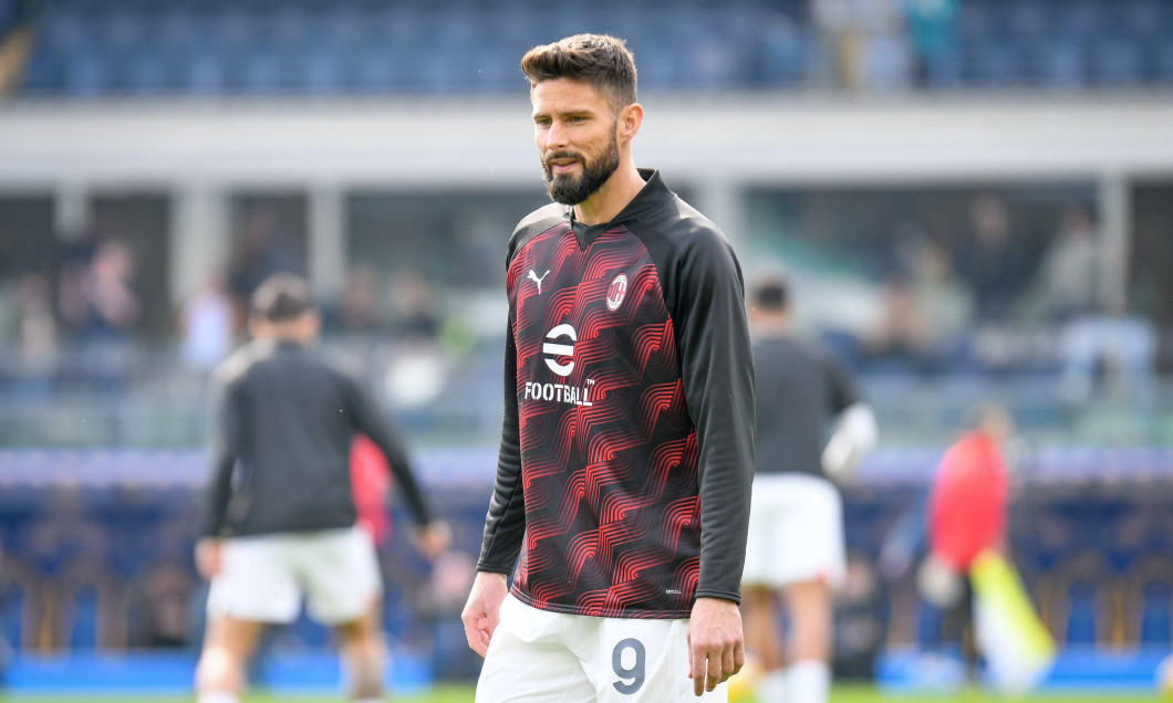 Verona, Italy. 17th Mar, 2024. Milan's Olivier Giroud portrait during Hellas Verona FC vs AC Milan, Italian soccer Serie A match in Verona, Italy, March 17 2024 Credit: Independent Photo Agency/Alamy Live News