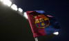 FC Barcelona, Barca v SSC Napoli - UEFA Champions League A flag bearing logo of FC Barcelona is sene prior to the UEFA C