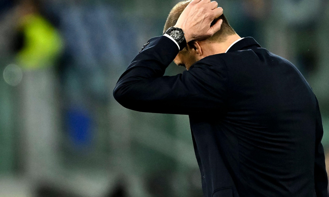 Rome, Italy. 30th Mar, 2024. Massimiliano Allegri Head coach of Juventus FC looks dejected during the Serie A football match between SS Lazio and Juventus FC at Olimpico stadium in Rome (Italy), March 30th, 2024. Credit: Insidefoto di andrea staccioli/Ala