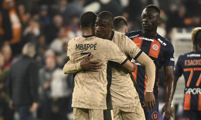 Match de Ligue 1 Uber Eats "Montpellier-PSG" (2-6) au stade de la Mosson à Montpellier