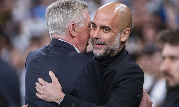 UEFA Champions League 2023/24 Quarter-final First Leg: Real Madrid CF v Manchester City Carlo Ancelotti (L), coach of Re