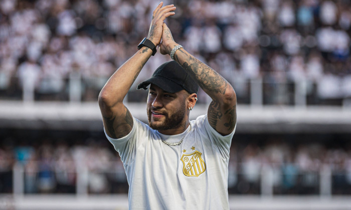 SANTOS X PALMEIRAS SANTOS, SP - 31.03.2024: SANTOS X PALMEIRAS - Neymar before the match between Santos and Palmeiras, v