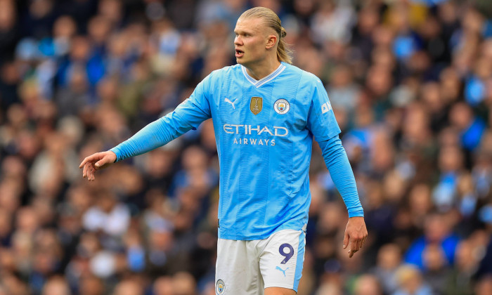 Manchester City v Luton Town Premier League 13/04/2024. Erling Haaland (9) of Manchester City during the Premier League