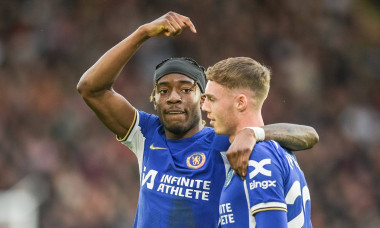Sheffield United v Chelsea Premier League Noni Madueke (left) celebrates with Cole Palmer of Chelsea after scoring his s