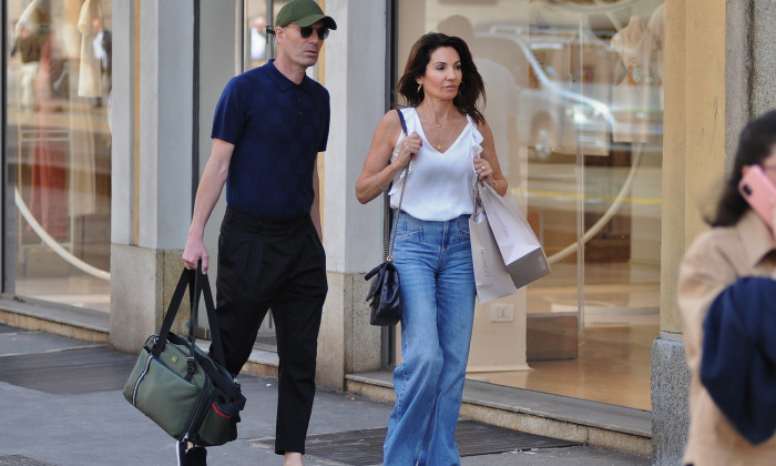 EXCLUSIVE: ZinĂ©dine Zidane With His Wife Veronique Shopping At A Home Furnishings Boutique In Milan - 17 Apr 2024