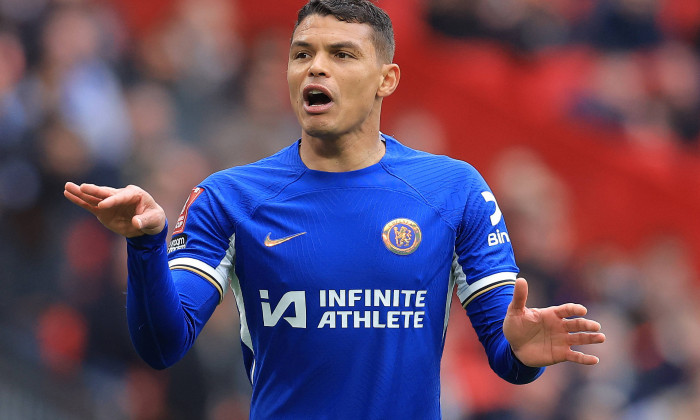 London, England, 20th April 2024. Thiago Silva of Chelsea during the The FA Cup match at Wembley Stadium, London. Pictur