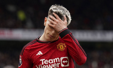 Manchester, England, 27th April 2024. Alejandro Garnacho of Manchester United, ManU reacts during the Premier League mat