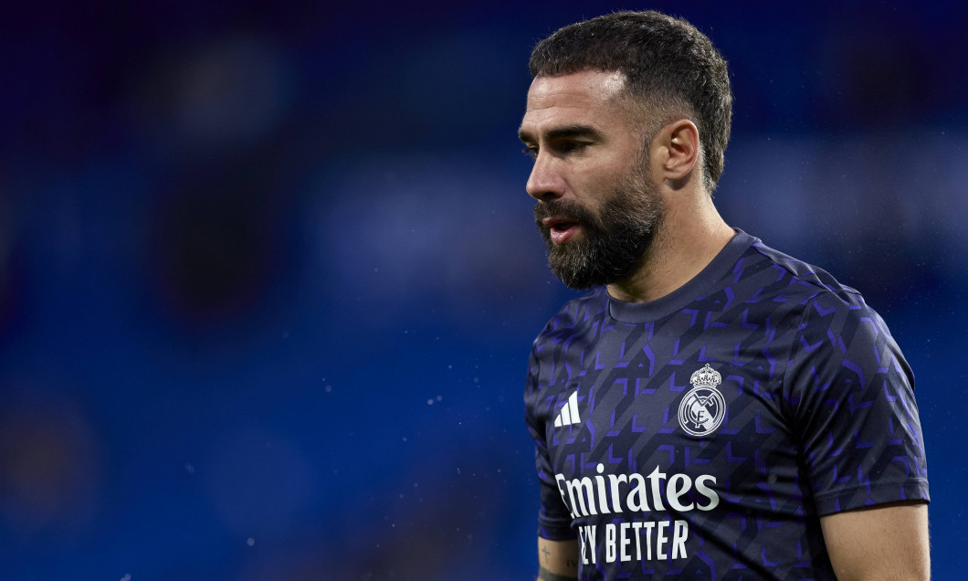 Real Sociedad v Real Madrid CF - LaLiga EA Sports Dani Carvajal of Real Madrid CF looks on prior to the LaLiga EA Sports