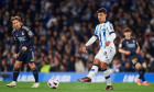 Martin Zubimendi of Real Sociedad with the ball during the LaLiga EA Sports match between Real Sociedad and Real madrid CF at Reale Arena Stadium on A