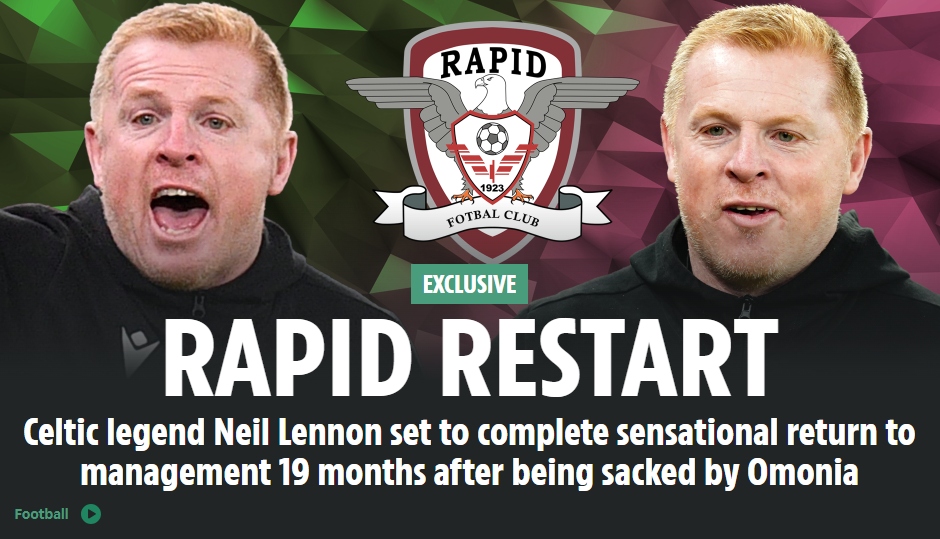 The Sun anunță salariul uriaș pe care Neil Lennon îl va primi la Rapid