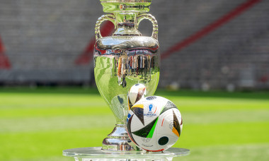 Munich, Bavaria, Germany - 13 May 2024: Themed picture Football EURO 2024: Henri Delaunay Cup of UEFA EURO, EM, Europame
