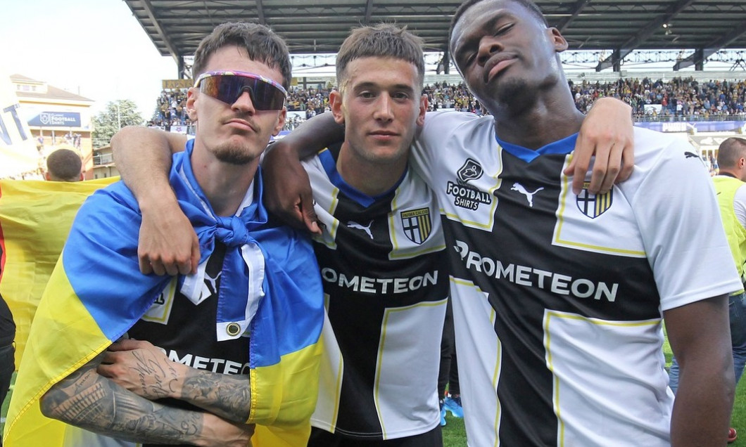 DENNIS MAN, ALESSANDRO CIRCATI, ANGE YOAN BONNY, Serie B, 2023-24, Parma vs Cremonese 1-1, 05-05-2024, Esultanza, Celebr