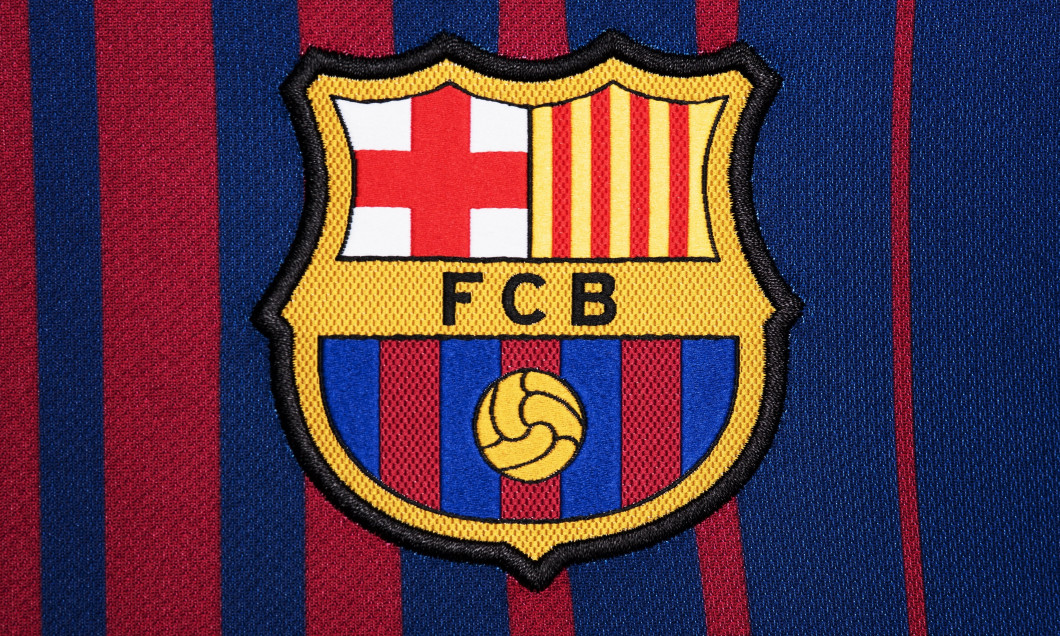 Close up of FC Barcelona Home Kit.