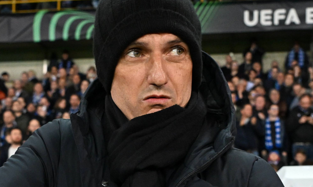 240411 Club Brugge vs PAOK Head Coach Razvan Lucescu of PAOK pictured during the Uefa Conference League Quarter final ro