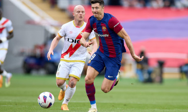 Barcelona, Spain. 19th May, 2024. BARCELONA, SPAIN - MAY 19: Robert Lewandowski of FC Barcelona during the Liga EA Sports match between FC Barcelona and Rayo Vallecano at the Estadi Olimpic Lluis Companys on May 19, 2024 in Barcelona, Spain Credit: DAX Im