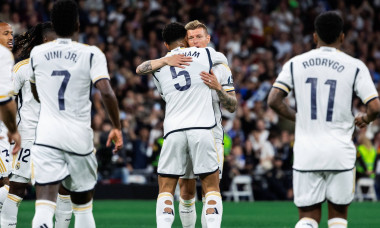 Real Madrid CF v Deportivo Alaves - LaLiga EA Sports MADRID, SPAIN, MAY 14: Jude Bellingham of Real Madrid CF celebratin