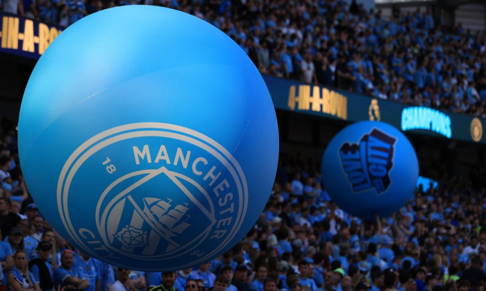 Etihad Stadium, Manchester, UK. 19th May, 2024. Premier League Football, Manchester City versus West Ham United; fans celebrate Manchester City's historic fourth consecutive FA Premier League title Credit: Action Plus Sports/Alamy Live News