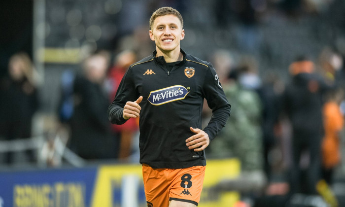 Hull City v Ipswich Town Sky Bet Championship Greg Docherty of Hull City warms up ahead of the Sky Bet Championship matc