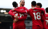 Craven Cottage, Fulham, London, UK. 21st Apr, 2024. Premier League Football, Fulham versus Liverpool; Ryan Gravenberch of Liverpool celebrates with Virgil van Dijk after he scores for 1-2 in the 53rd minute Credit: Action Plus Sports/Alamy Live News