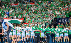 Budapest, Ungarn: Handball EHF CL Final 4 - Halbfinale - Team Esbjerg - Györi Audi ETO KC Fankurve / Fans / Fanblock / G