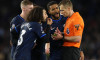 Sport Bilder des Tages Brighton and Hove, England, 15th May 2024. Cole Palmer, Marc Cucurella and Reece James of Chelsea