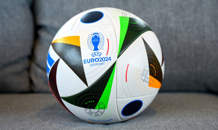 Munich, Bavaria, Germany - June 3, 2024: Football love Original match ball for UEFA EURO, EM, Europameisterschaft,Fussba