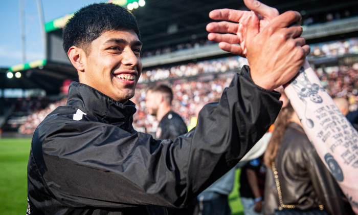 FC Midtjylland win Danish Championship in football, Herning, Denmark Herning, Denmark. 26th, May 2024. Dario Osorio of F