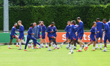 Zeist, Netherlands. 09th June, 2024. ZEIST, NETHERLANDS - JUNE 9: Players of the Netherland during warm-up during a Training Session of the Netherlands Men's Football Team ahead of EURO 2024 at the KNVB Campus on June 9, 2024 in Zeist, Netherlands. (Photo