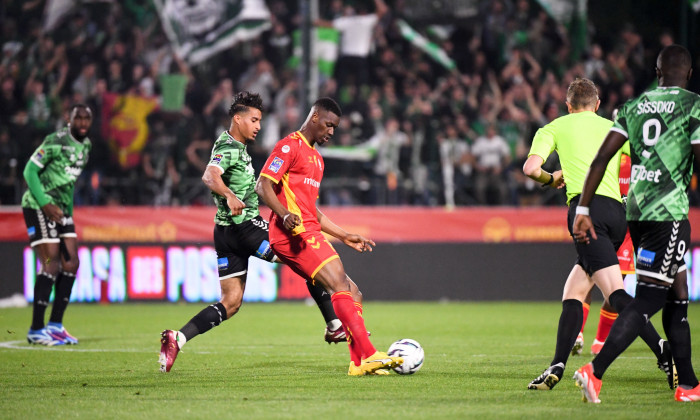 Quevilly-Rouen Metropole v AS Saint-Etienne - Ligue 2 BKT 2023/2024