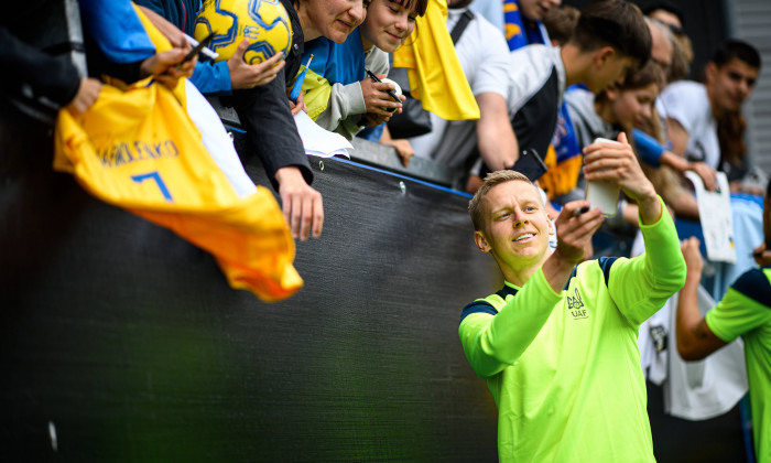 WIEDENSBADEN, GERMANY - 13 JUNE, 2024: Oleksandr Zinchenko, The open practice of Ukraine national football team at Brita