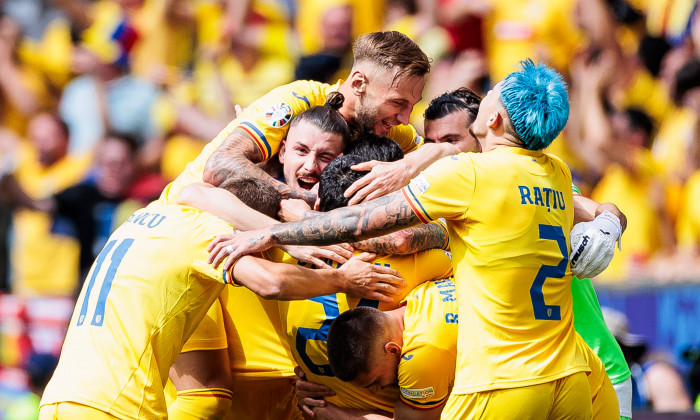 UEFA EURO 2024: Rumänien - Ukraine; 17.06.2024 Jubel zum 1:0 durch Nicolae Stanciu (Rumänien, 21) UEFA EURO 2024: Rumäni