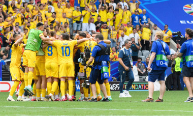 Munich, Germany, June 17th 2024: Players of Romania celebrating after the UEFA EURO, EM, Europameisterschaft,Fussball 20