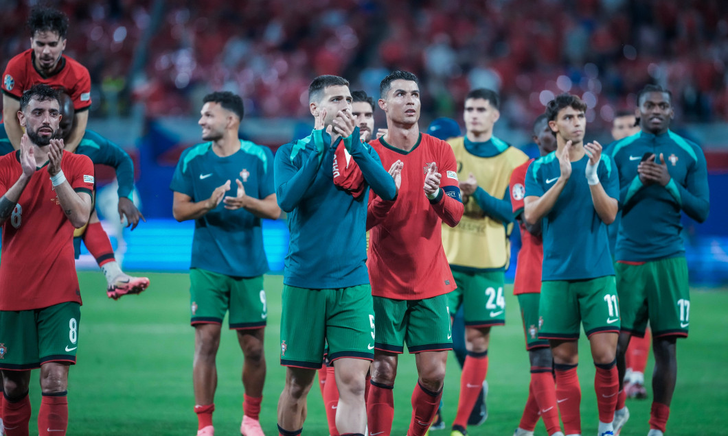 EURO 2024 - Matchday 1, Group F: Portugal vs. Czech Republic Cristiano Ronaldo celebrates Portugal s win with his teamma