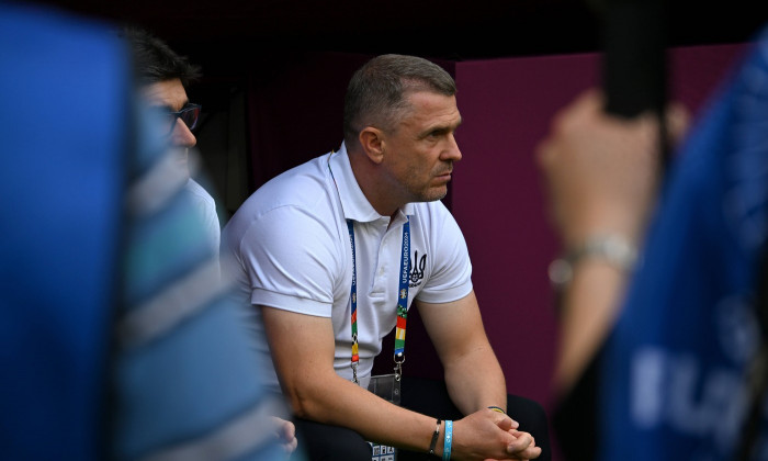 Sport Bilder des Tages 17.06.2024, xsltx, Fussball EM 2024, Rumänien - Ukraine emspor, v.l. Trainer Head Coach Sergii Re