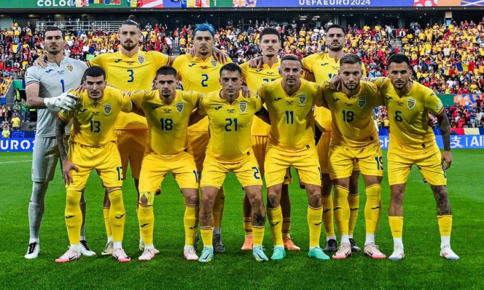 240622 EURO2024 BELGIUM VS ROMANIA Team Romania ( Florin Nita (1) of Romania , Radu Dragusin (3) of Romania , Andrei Rat