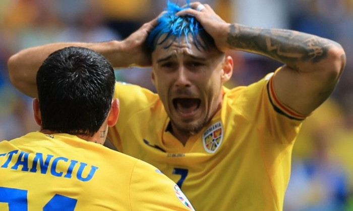 Munich Football Arena, Munich, Germany. 17th June, 2024. Euro 2024 Group E Football, Romania versus Ukraine; Nicolae Stanciu (rom) celebrates his goal for 1-0 in the 29th minute with Andrei Ratiu Credit: Action Plus Sports/Alamy Live News