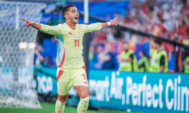 EURO 2024 - Matchday 3, Group B: Albania vs. Spain Ferran Torres scores the opening goal for Spain and celebrates during