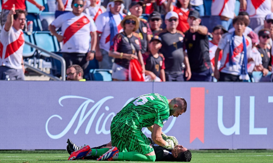 RECORD DATE NOT STATED Copa America USA 2024 Peru vs Canada Assistant Referee Humberto Panjoj of Guatemala receives Atte