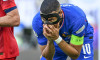 240625 EURO2024 FRANCE VS POLAND Kylian Mbappe (10) of France in pain and checks his nose under his mask during a soccer