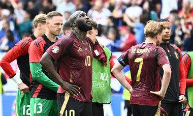 240701 EURO2024 FRANCE VS BELGIUM Romelu Lukaku (10) of Belgium looks dejected after a soccer game between the national
