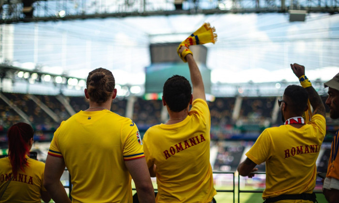 Frankfurt, Germany, June 26th 2024 FRANKFURT, GERMANY - JUNE 26: Fans of Romania seen before the UEFA Euro 2024 Championship Group E match between Slovakia and Romania at Frankfurt Arena on June 26, 2024 in Frankfurt, Germany. (Photo by Dan O' Connor/ATPI