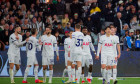 Tottenham players celebrate after scoring a goal during the Exhibition match between Tottenham and Newcastle at the MCG on May 22, 2024 in Melbourne,